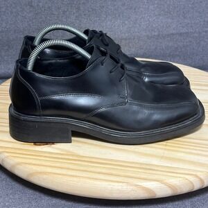 Kenneth Cole Reaction Black Leather Derby Shoes Square Toe Chunky Sole 8.5